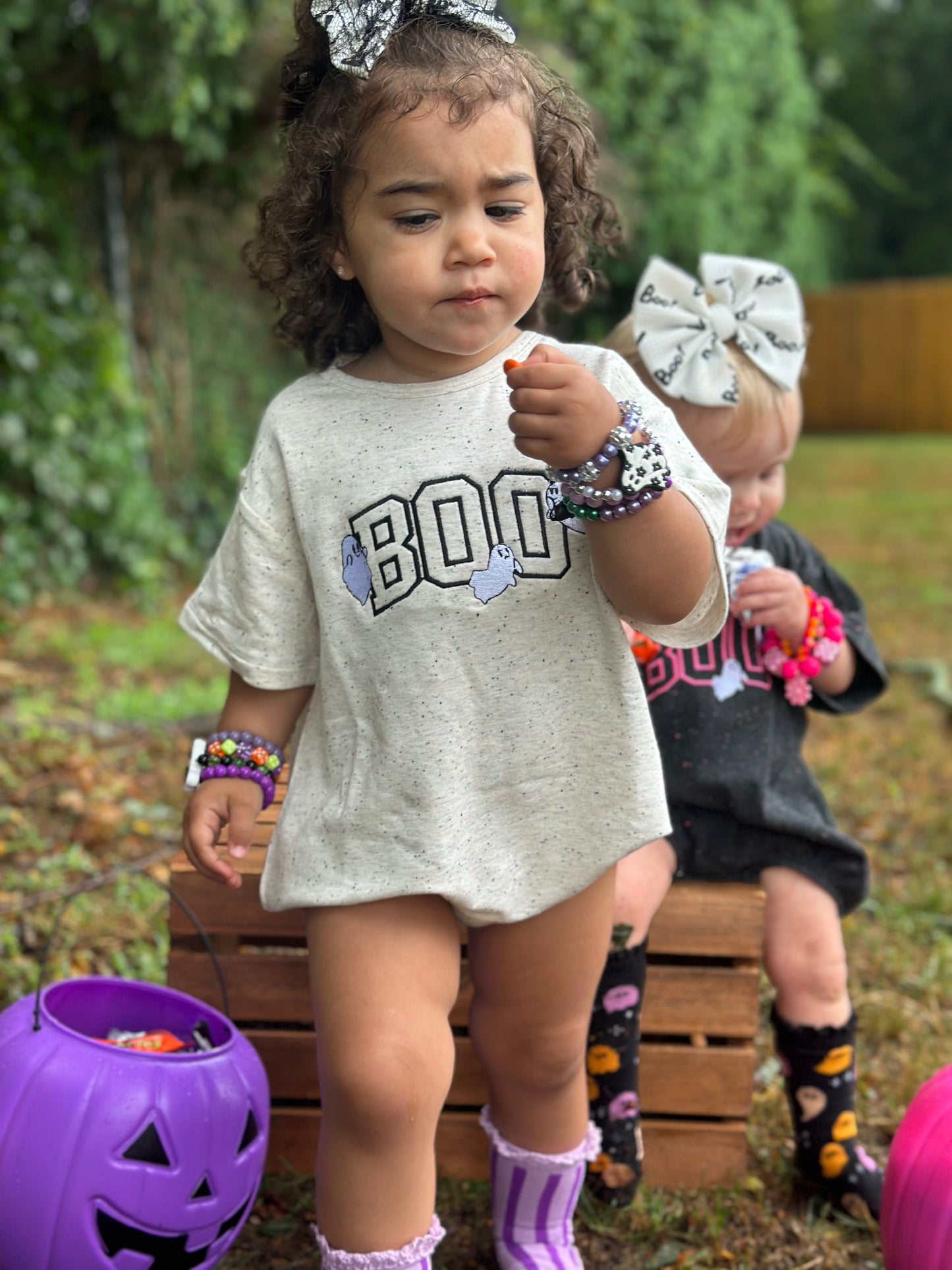 Light Gray BOO Romper