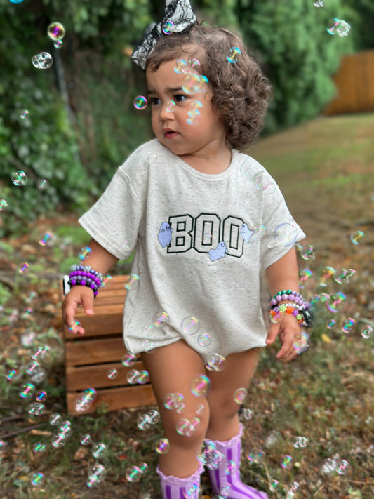 Light Gray BOO Romper