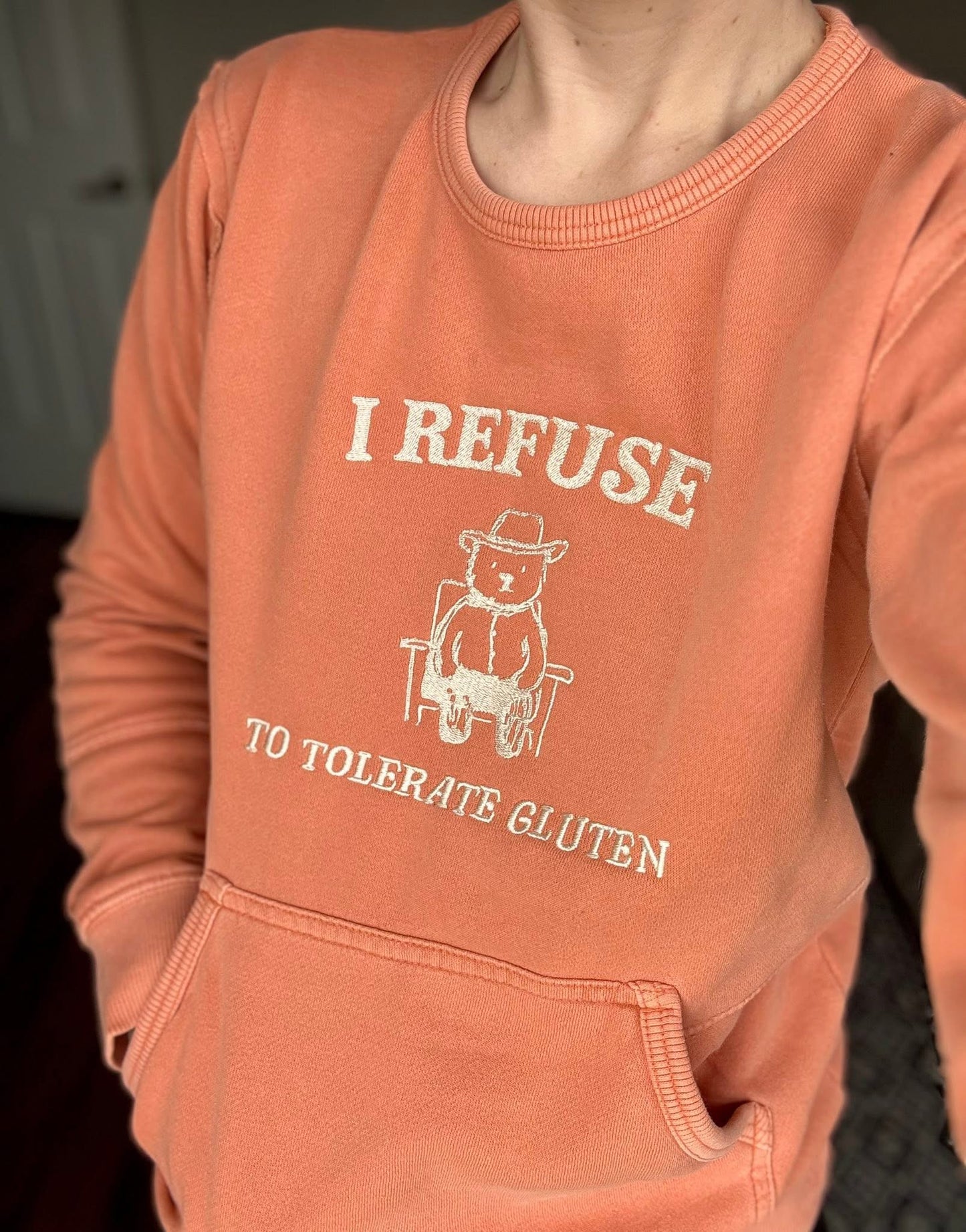 Tolerate Gluten Front Pocket Crewneck