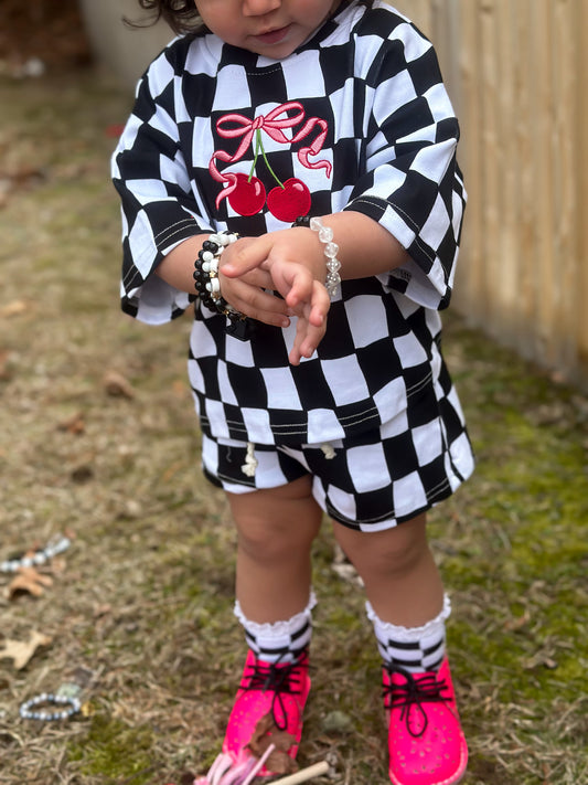 18/24 Cherries Shorts Set